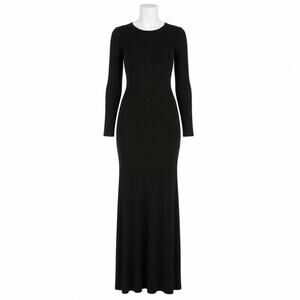 Topshop Black Ribbed Bodycon Maxi Dress - Size 6